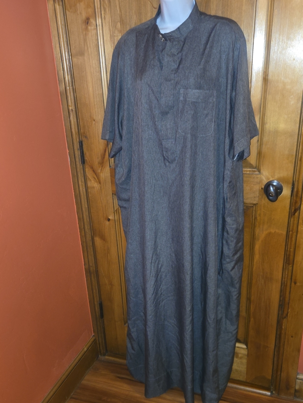 Men's Dark Gray Relaxed Fit Kaftan